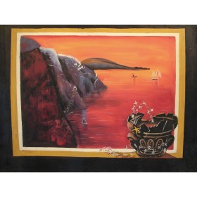 Σερέτης - Ηλιοβασίλεμα στο Αιγαίο - 60x80 cm (ΧΩΡΙΣ ΤΕΛΑΡΟ)