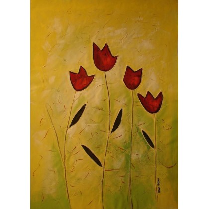 Ρενέ Νταζόν - Τα Χαρούμενα Κρίνα - 60x90 cm (ME ΤΕΛΑΡΟ)